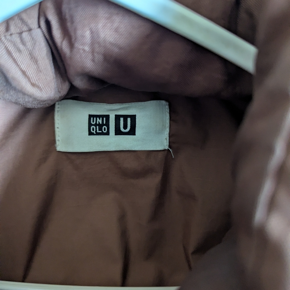 SOLD Uniqlo U Brown Women's Winter Hooded Puffer Jacket Size L - Picture 4 of 10
